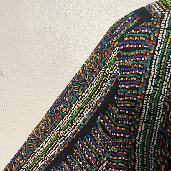 Womens Vintage Maygene Multi Color Global Print Blazer Sz Large - Picture 6 of 8